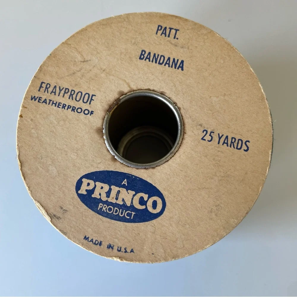 Vintage Princo Blue Bandana Pattern Ribbon